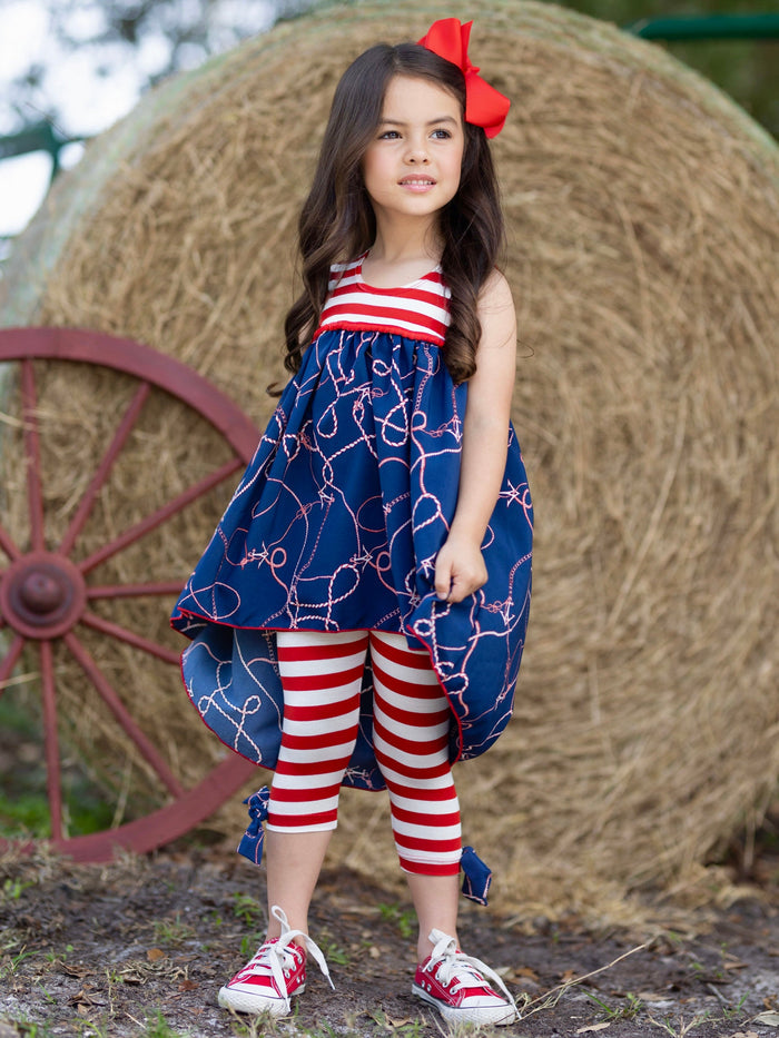 4th of July Hi-Lo Tunic & Legging Set - Mia Belle Girls