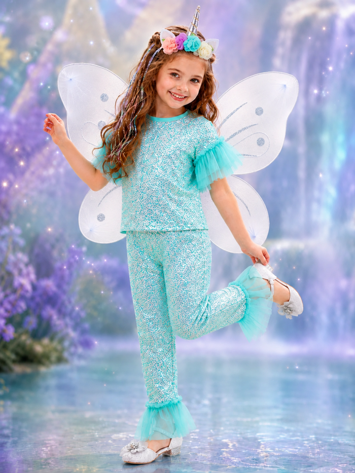 Seafoam Unicorn Fairy Halloween Costume Set