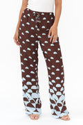 Second Valley Brown Geo Pants,Blonde model,alt text|model:Mollie
