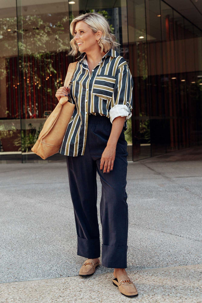 Seria Navy Cuff Pants,Lifestyle