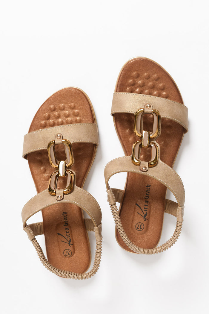Shelby Taupe Chain Sandal