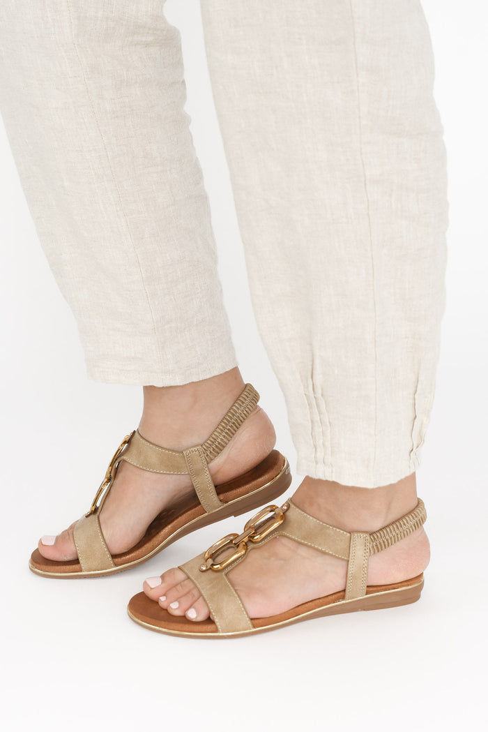 Shelby Taupe Chain Sandal