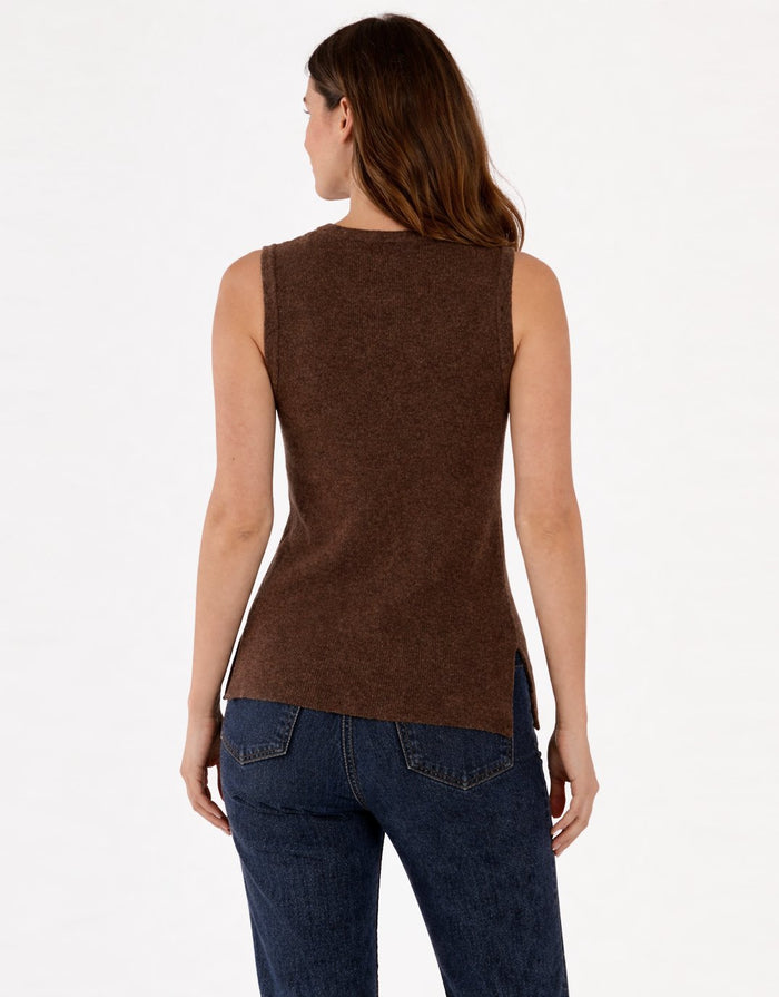 Shona Knit Vest - Espresso Brown