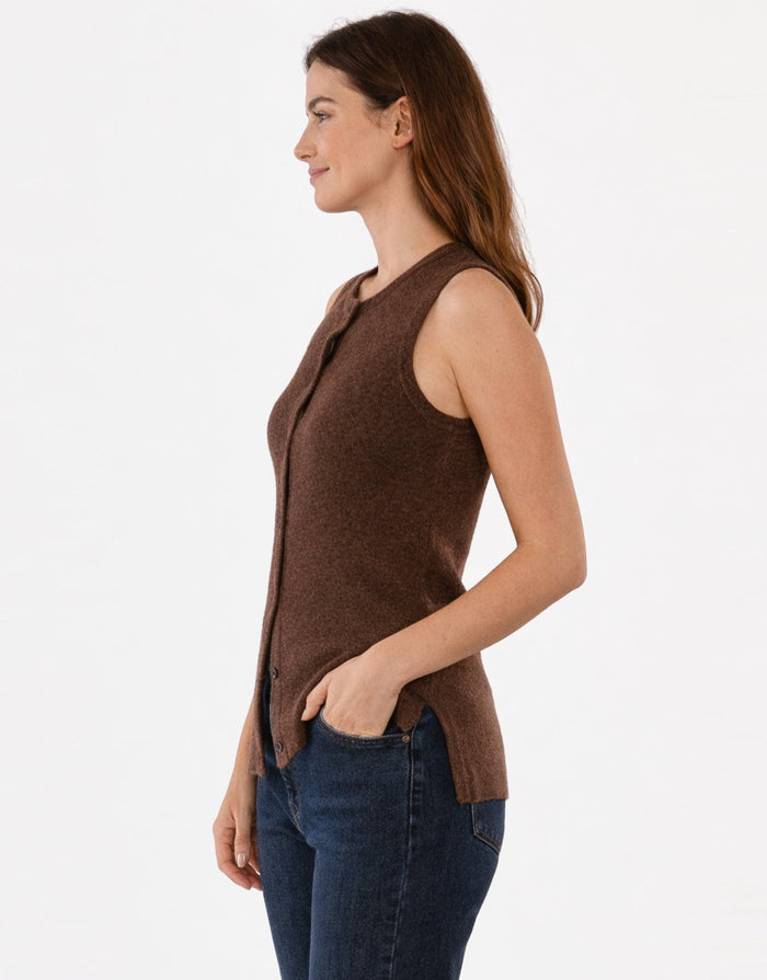 Shona Knit Vest - Espresso Brown