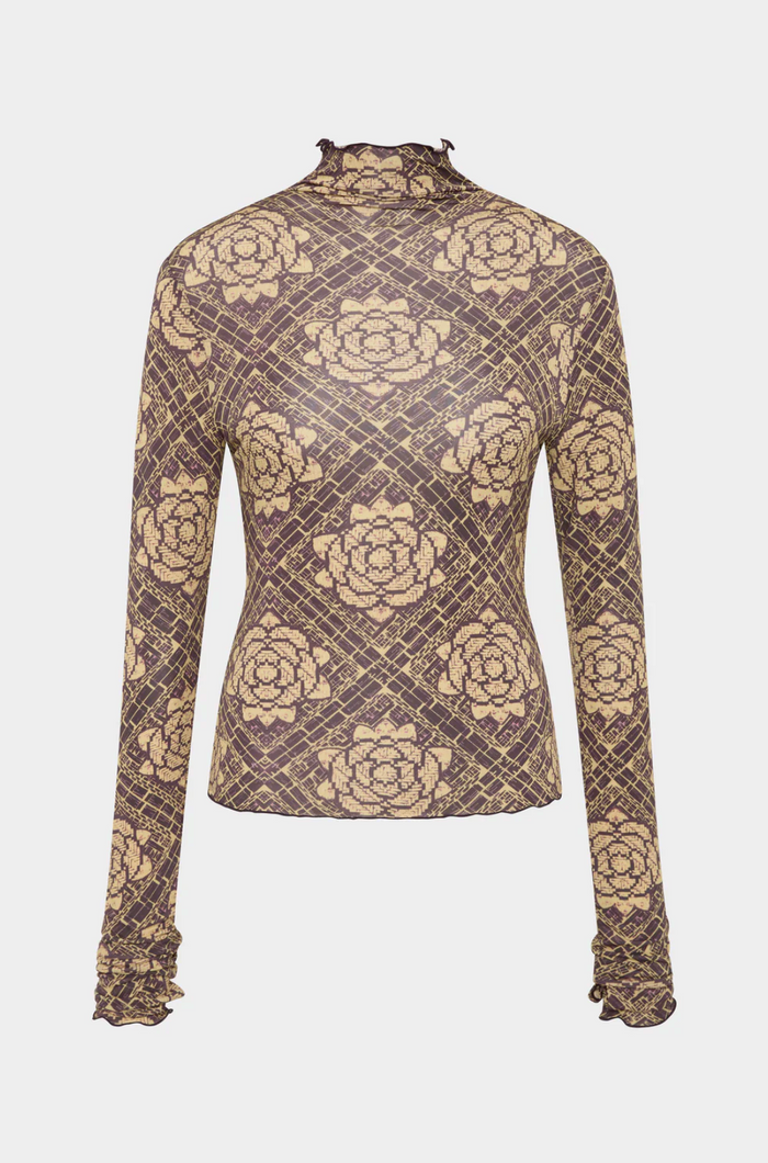 SIR. Isola Long Sleeve Top - Rose Parquet Plum