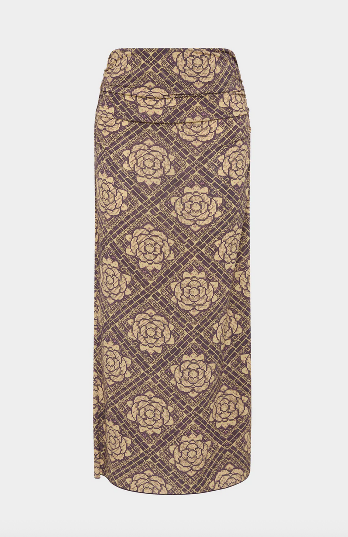 SIR. Isola Midi Skirt - Rose Parquet Plum