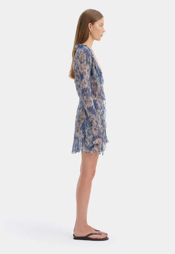 SIR. Lilia Ruffle Long Sleeve Mini Sleeve - Daisy Meadow