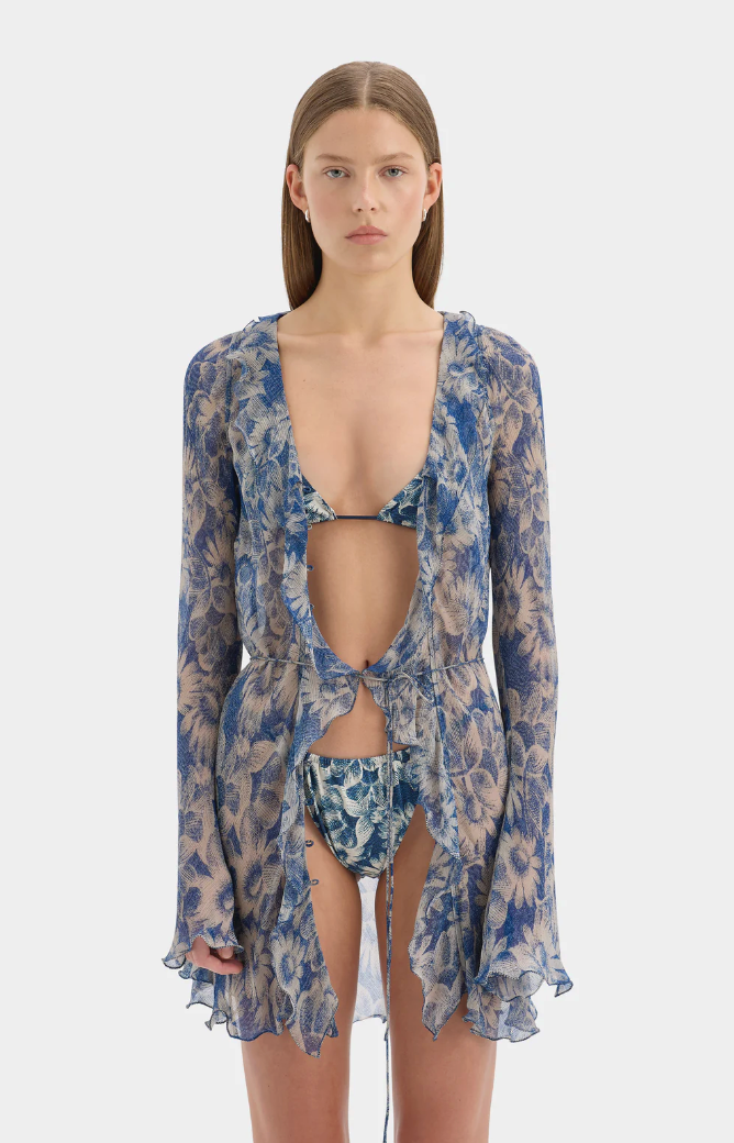 SIR. Lilia Ruffle Long Sleeve Mini Sleeve - Daisy Meadow