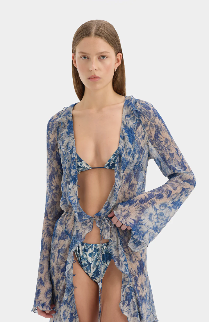 SIR. Lilia Ruffle Long Sleeve Mini Sleeve - Daisy Meadow