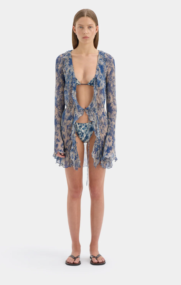 SIR. Lilia Ruffle Long Sleeve Mini Sleeve - Daisy Meadow