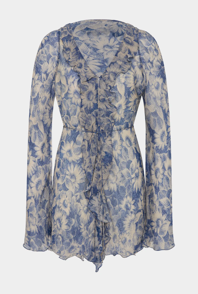 SIR. Lilia Ruffle Long Sleeve Mini Sleeve - Daisy Meadow