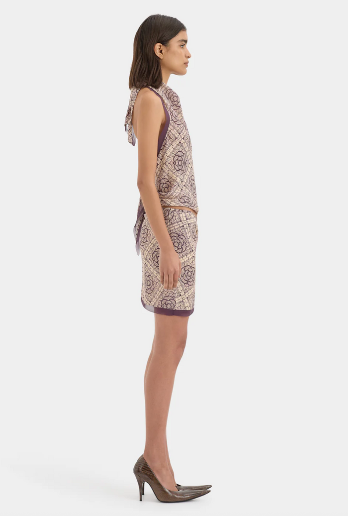 SIR. Mireli Halter Tie Top - Rose Parquet