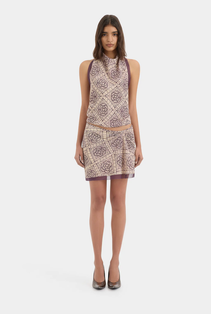 SIR. Mireli Halter Tie Top - Rose Parquet