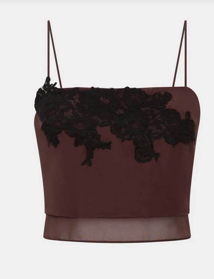 SIR. Noria Cropped Cami - Dark Plum