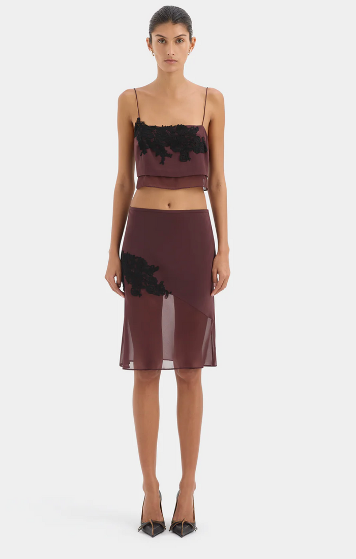 SIR. Noria Cropped Cami - Dark Plum