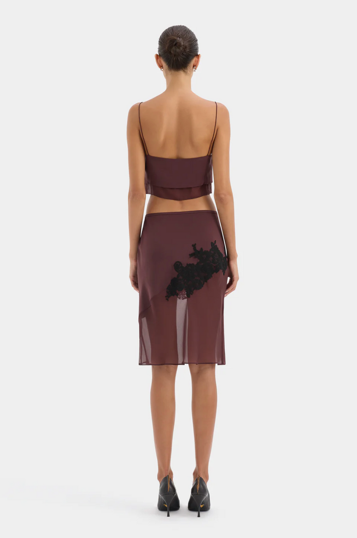 SIR. Noria Cropped Cami - Dark Plum