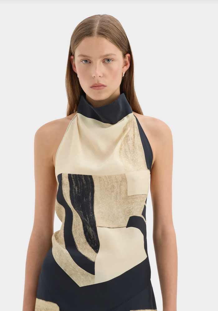SIR. Sona Halter Tie Top - Geo Scape