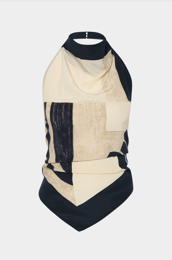 SIR. Sona Halter Tie Top - Geo Scape