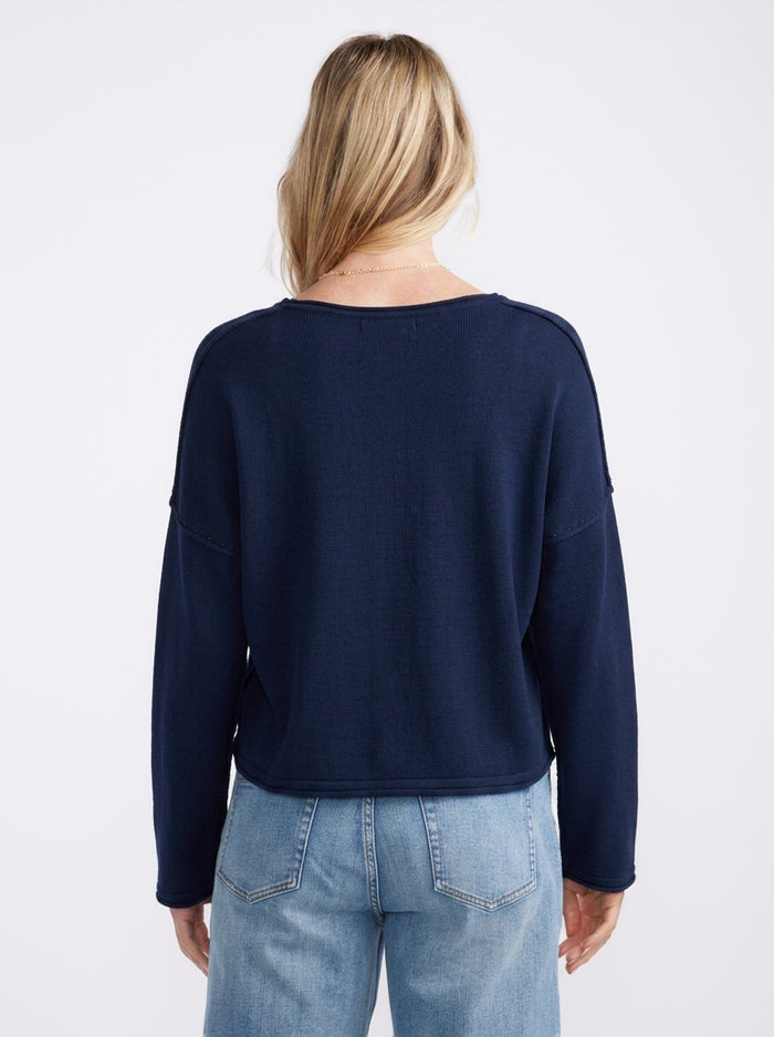 Sorrento Raw Edge Knit - French Navy