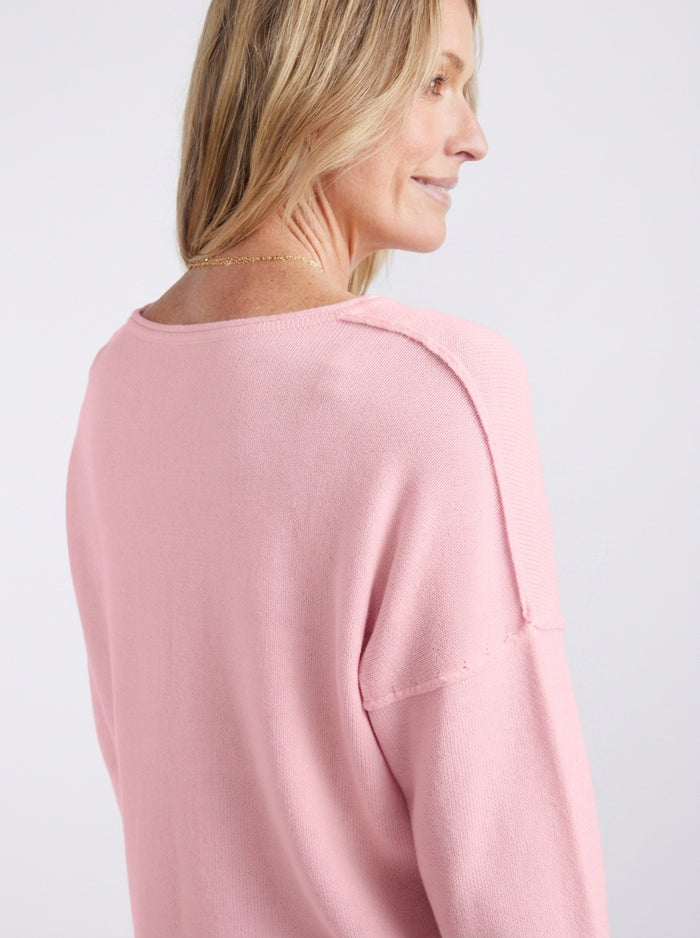Sorrento Raw Edge Knit - Ice Pink