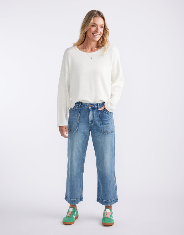 Sorrento Raw Edge Knit - White