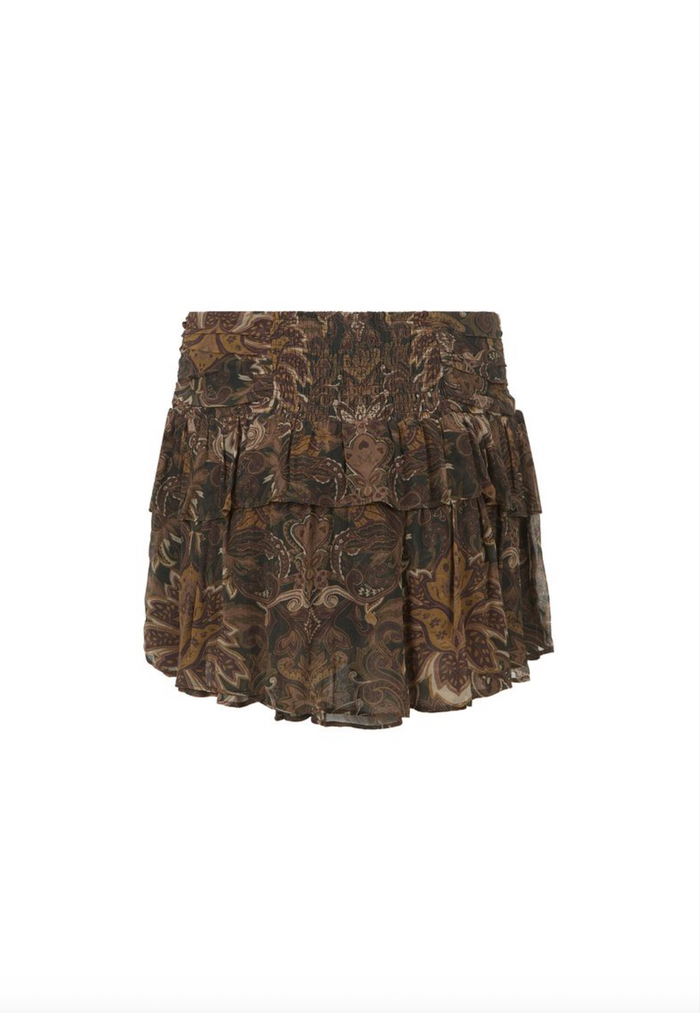 Spell Damask Mini Skirt - Walnut Brown