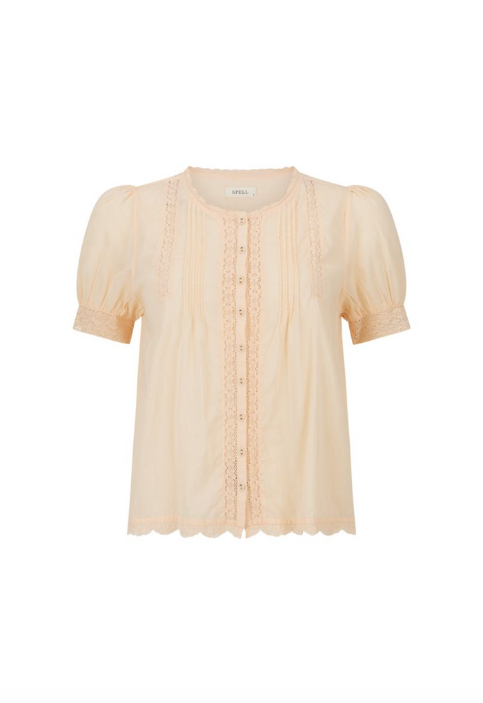 Spell Prairie Short Sleeve Blouse - Apricot Pink