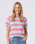 Spritz Stripe Short Sleeve Tee - Blue/Pink Lemonade Stripe