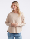 Staple Scoop Hem Sweat - Latte
