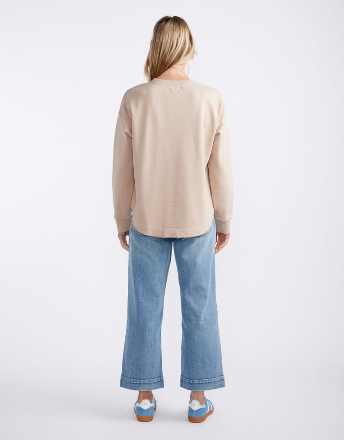 Staple Scoop Hem Sweat - Latte