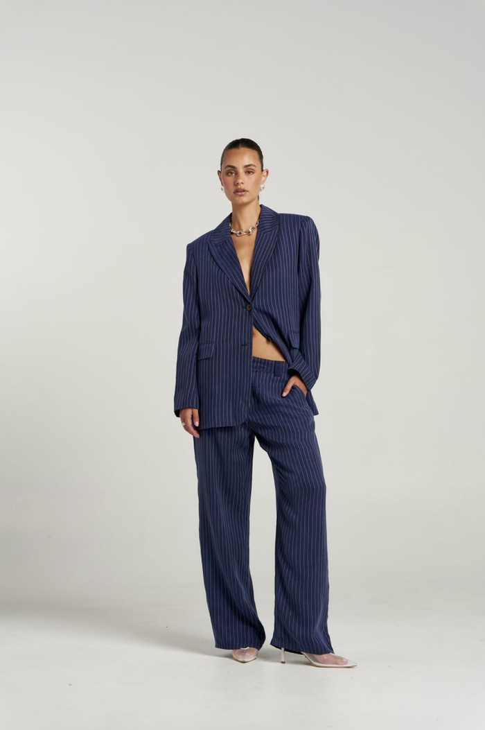 Summi Summi OS Blazer - Navy Pinstripe