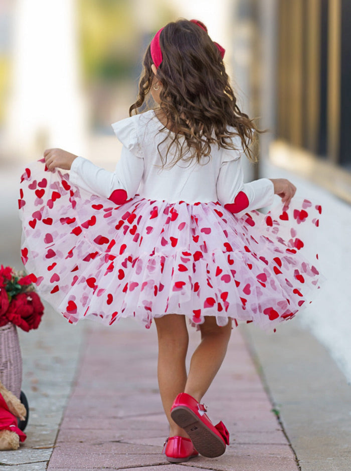 Mia Belle Girls Love Print Tutu Dress | Girls Valentine's Dresses