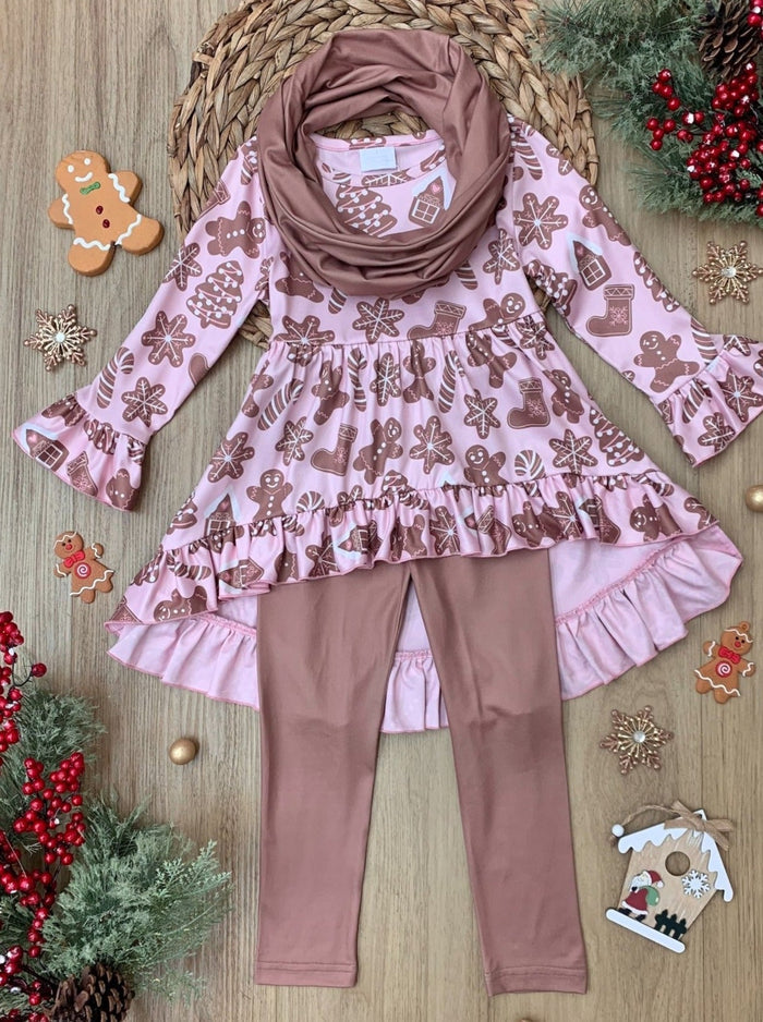Mia Belle Girls Top, Leggings, & Scarf Set | Girls Winter Outfits