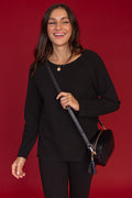 Sylvie Black Knit Jumper,Lifestyle