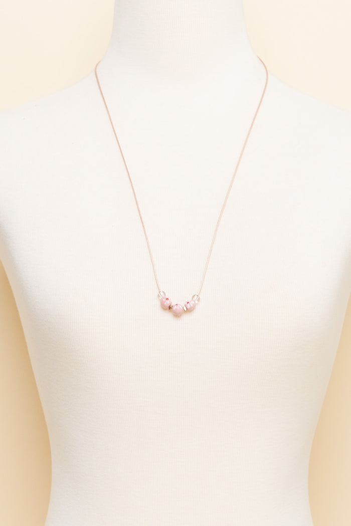 Tilda Pink Flower Beaded Necklace