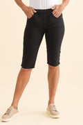 Tora Black Stretch Shorts,Brunette model,alt text|model:Cara