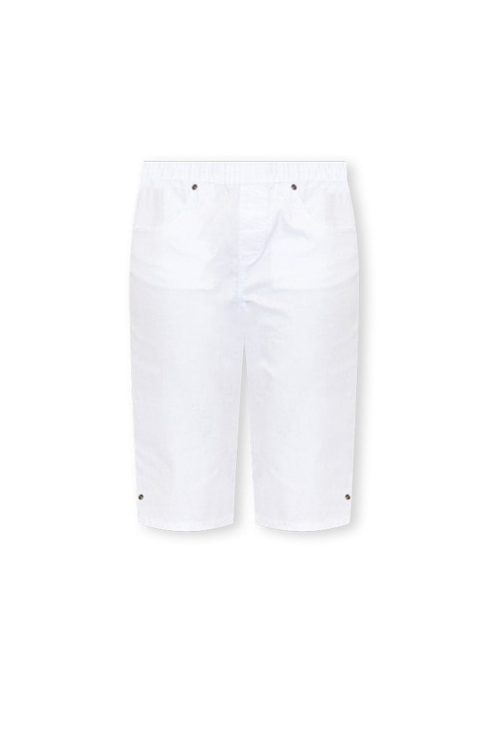 Tora White Stretch Shorts,ghost-mani