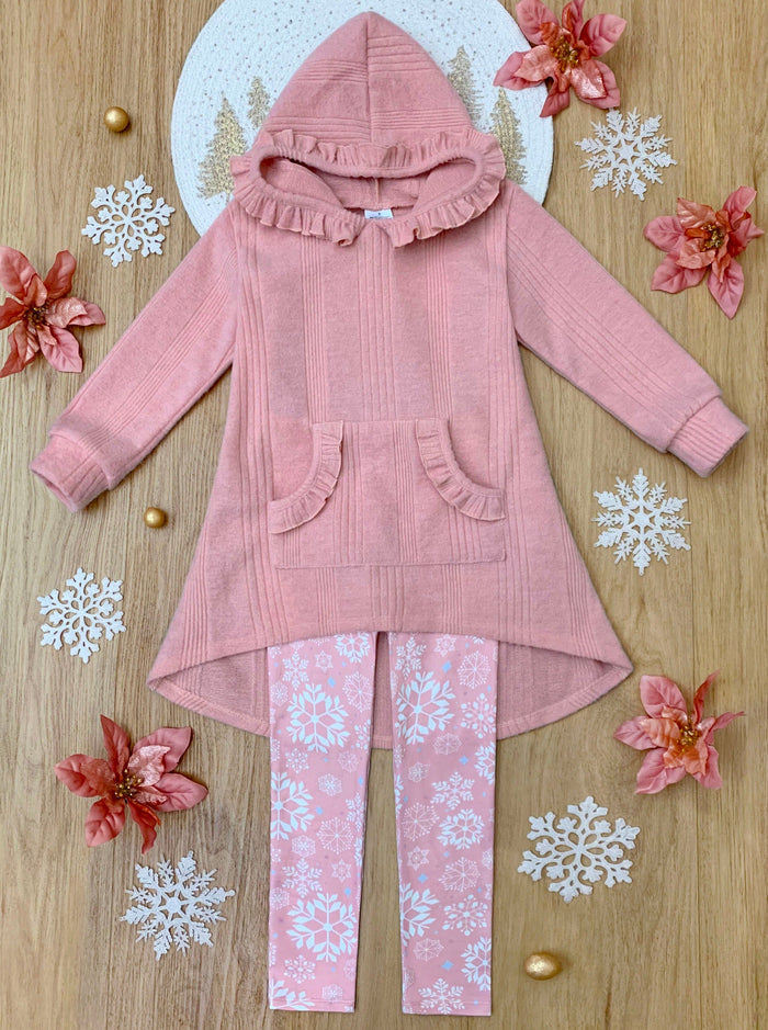 Mia Belle Girls Hoodie & Snowflake Leggings Set | Girls Winter Outfits