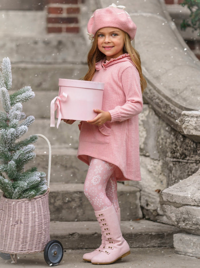 Mia Belle Girls Hoodie & Snowflake Leggings Set | Girls Winter Outfits