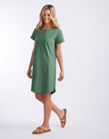 white-co-turn-back-tee-short-dress-khaki-womens-clothing