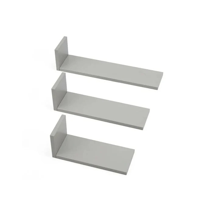 Tutti Bambini Rio Set of Three L-Shaped Wall Shelves - Dove Grey Dove Grey - ebebek