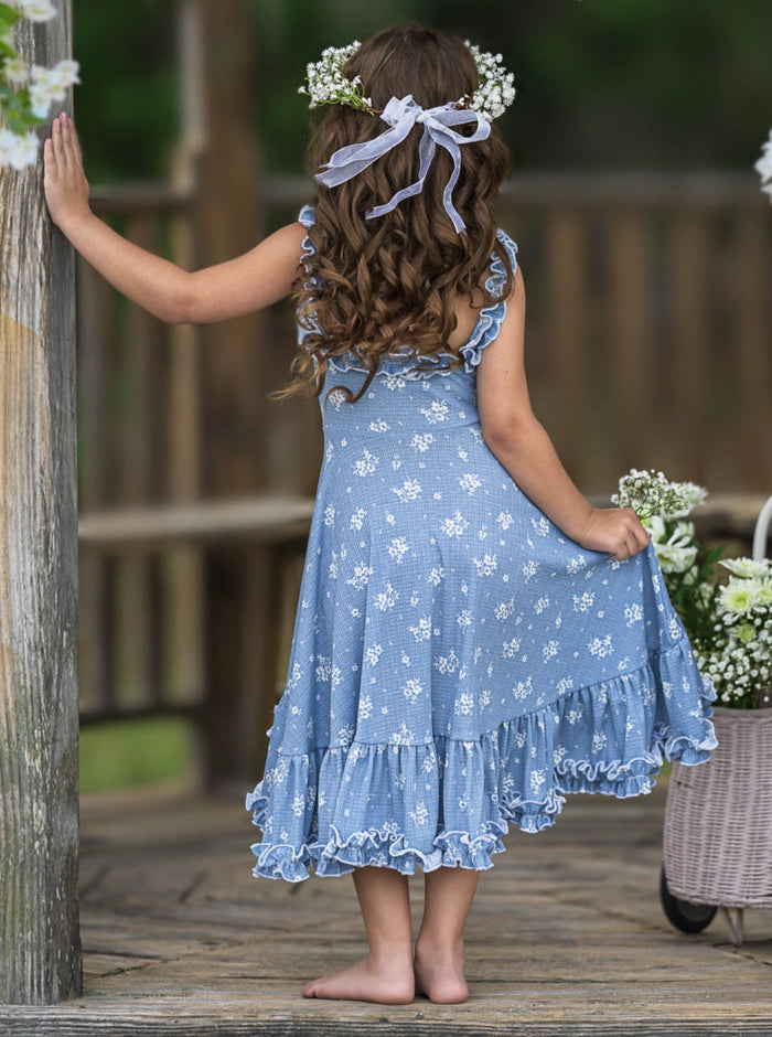 Mia Belle Girls Hi-Lo Ruffle Dress | Girls Spring Dresses