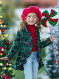 Winter Sweaters & Cardigans | Girls Plaid Blazer Ruffle Cardigan