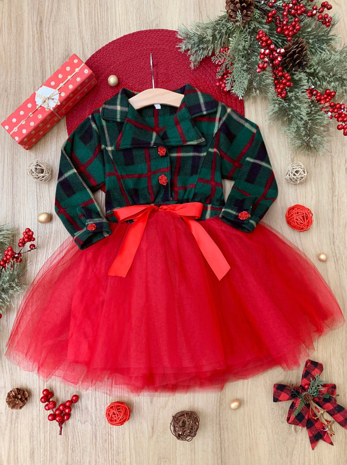 Under The Mistletoe Blazer Tutu Dress - Mia Belle Girls