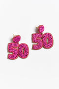 Valette Pink Beaded 50 Earrings