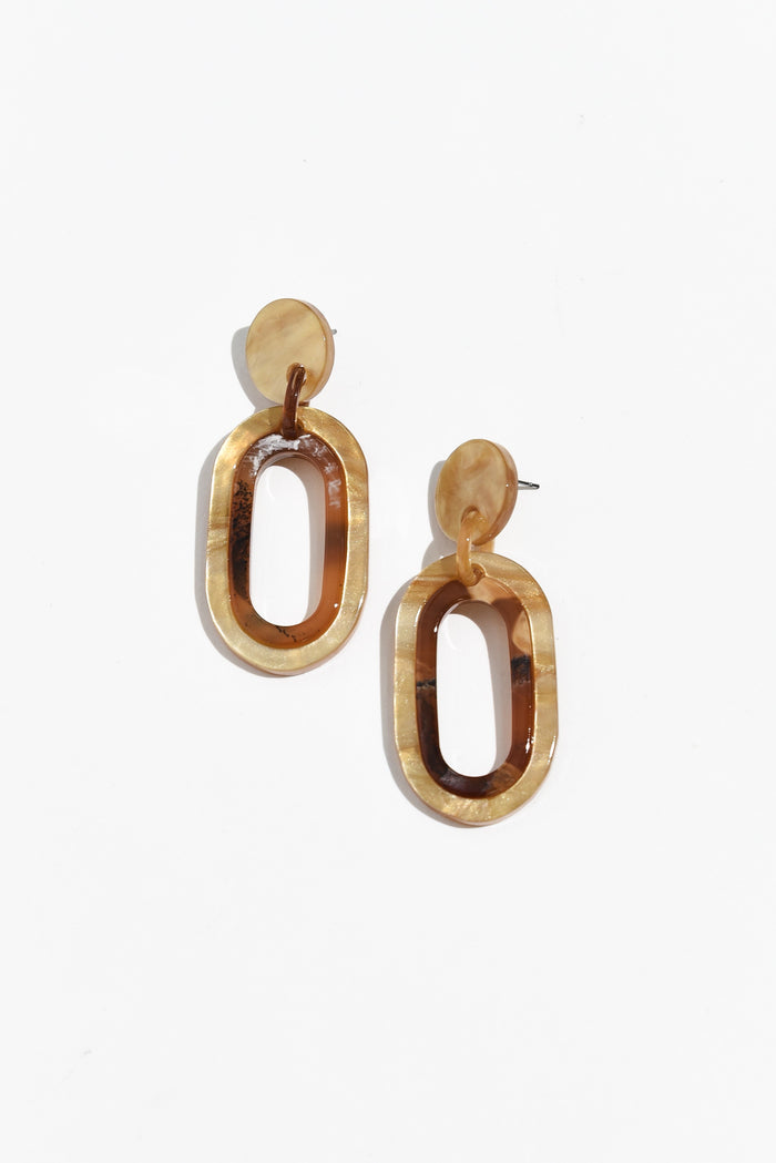 Via Bronze Oval Drop Earrings