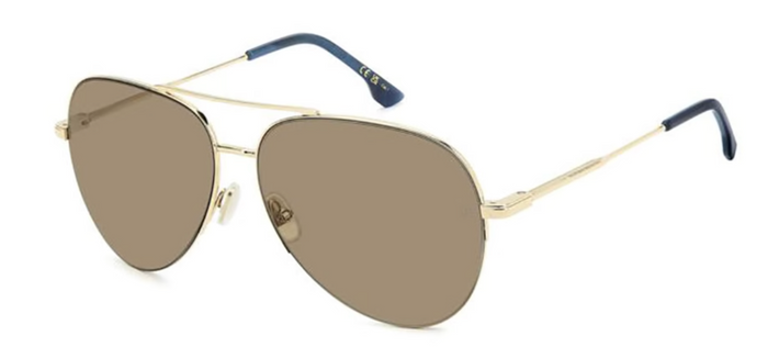 Victoria Beckham Metal Pilot Sunglass In Gold Blue