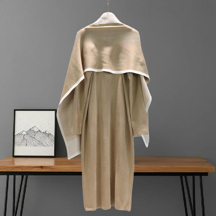 Viora Dress With Scarf - Khaki