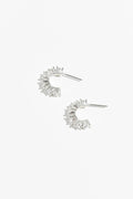 Vittoria Silver Crystal Half Hoop Earrings