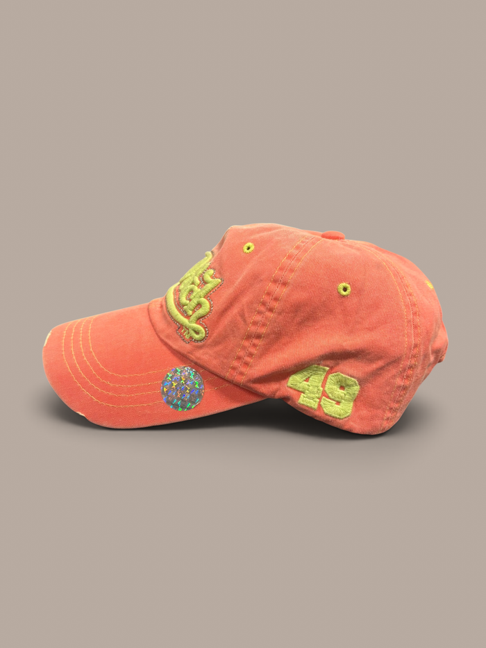 von dutch cap coral orange with yellow detailing
